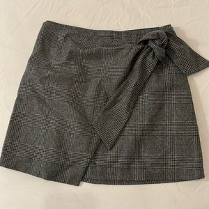 Wilfred wool plaid tie skirt